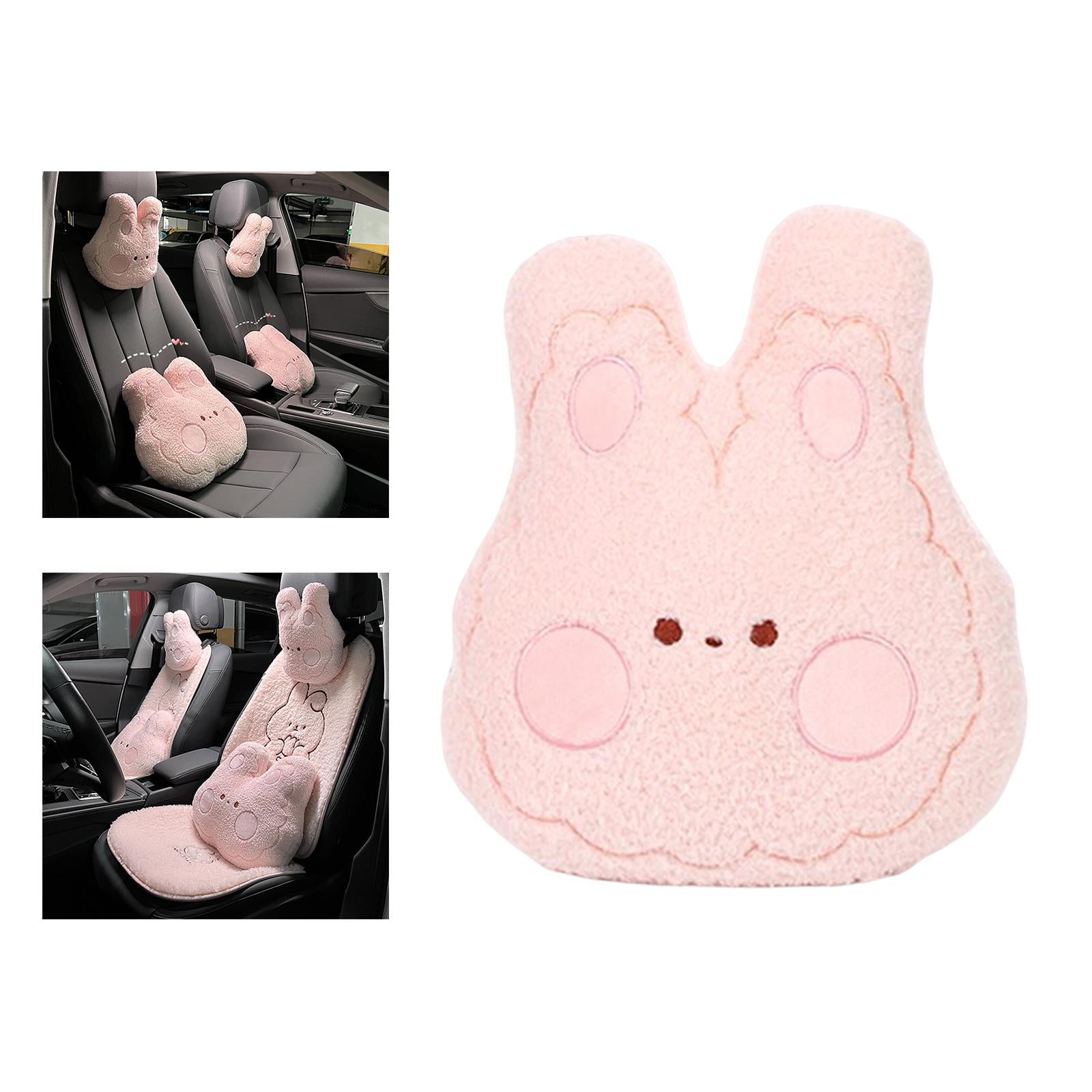 Accesorios universales para cojines de asiento de coche, protección para ,  protector de almohadilla de dibujos animados suave, transpirable y  respetuoso Respaldo Conejo 3D 