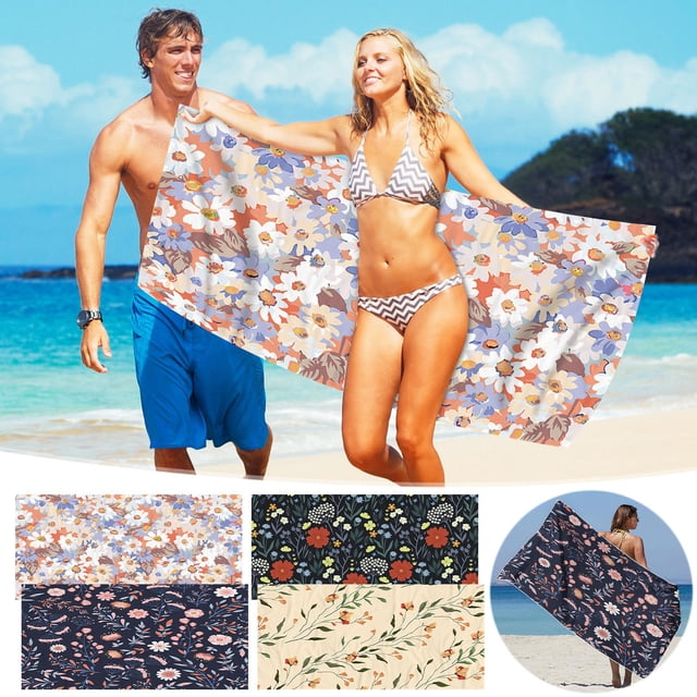 Xihbxyly Toalla de Playa de Microfibra, Ultraligera, Resistente a La Arena, de Secado Rápido, Suave y Cómoda, Ideal para Piscina, Spa, Playa, Picnic, Ideal para Viajes y Senderismo, 76 X 152 Cm.