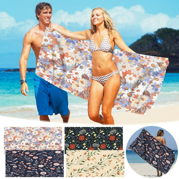 XGFHYJEH Beach Towel, Oversized Beach Towel, Beach Towel Clearance, Towel Beach, Lightweight Beach Towel, Portable Foldable Hypoallergenic Cooling Technology Breathable Towel for Beach