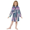 thumbnail image 6 of FORMRS Niños Bathrobe Unisex Hooded Robe Soft Plush Pajamas Sleepwear, Size 7-9T, Astronaut Pattern, 6 of 7