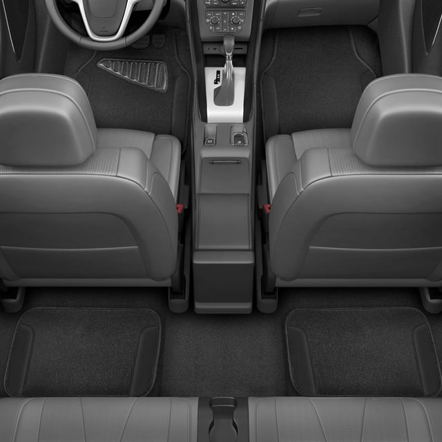Motor Trend Alfombrillas De Coche Impermeables Alfombrillas De Coche De Ajuste Universal Con Almohadilla Para El Talón Del Conductor Alfombrillas De Cuero Para Coche Para Suv Van Sedan Truck Alfombril