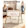 thumbnail image 3 of suihuooo Baby Bedside Bassinet Sleeper with Mattress, Storage Basket and 4 Auto-Lock Wheels, Full-Mesh Sides, Mini Crib for Babies Newborn,Beige, 3 of 7