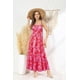 thumbnail image 2 of Vestidos de verano para mujer 2025, vestido con tirantes finos, estampado floral, casual, maxi largo, vestido de playa, morado, rojo, floral, L, 2 of 7
