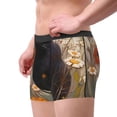thumbnail image 2 of Honeii Black Cat in Wildflowers Print Mens Boxer Briefs Breathable,Boxer Brief for Men, Moisture-Wicking Underwear-Large, 2 of 5
