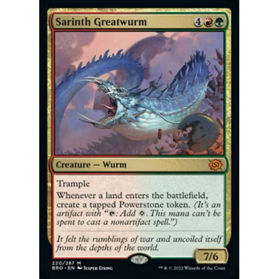 MtG The Brothers' War Mythic Rare Sarinth Greatwurm #220