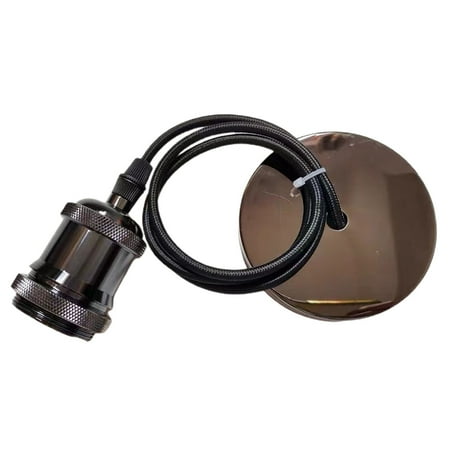 

E27 Pendant Light Cord Kit with Large Screw-in Lamp Socket 1m Cable Hanging Fixture Easy Installation Vintage Style Metal Base for Bulb Home Decor
