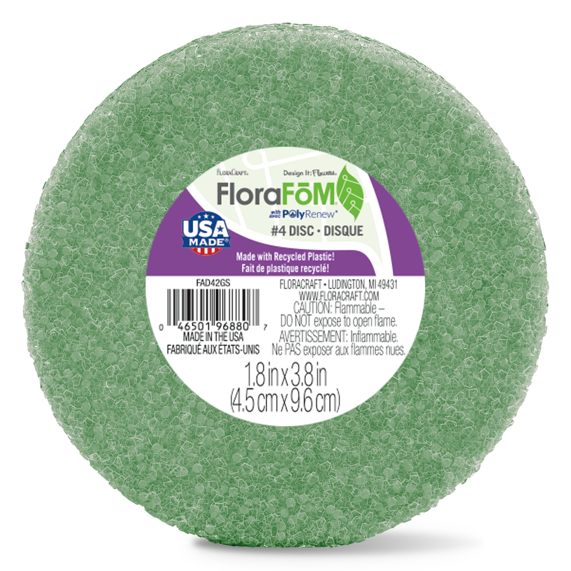 FloraCraft FloraFōM 4" Green Foam Disc, 24 Pack