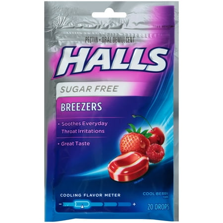 Halls Breezers, Sugar Free Cool Berry Cough Drops, 20 Pcs - Walmart.com