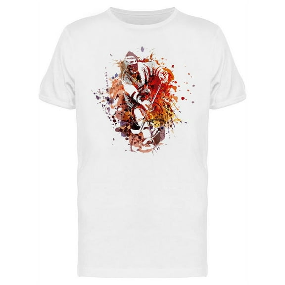 Hockey Player Graphic T-Shirt Men -Image by Shutterstock, Male Medium