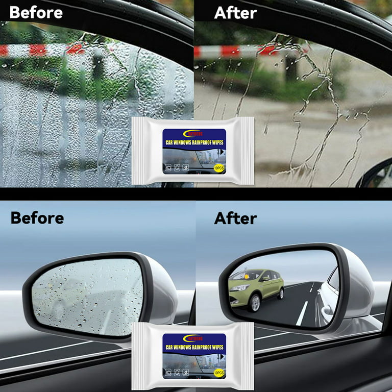 Yous Auto Car Anti-fog Wipes Windshield Rearview Mirror Wipes Rain-proof  Car Wipes Glass Window Lens Wet Wipes for Rainy Foggy Day Automobiles Home