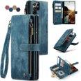 thumbnail image 1 of Para Samsung Galaxy S22 Ultra 5G Funda tipo billetera con Tarjetero Soporte de Pie Bolsillo Magnético con Cremallera Correa de Cordón, Funda Tipo Billetera de Cuero con Tapa, 1 of 6