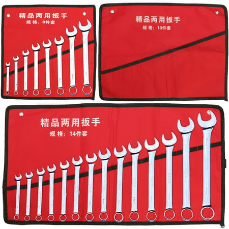 8/10/14 Pocket Red Canvas Wrench Organizer Roll Up Spanner Tools Storage Bag Pocket