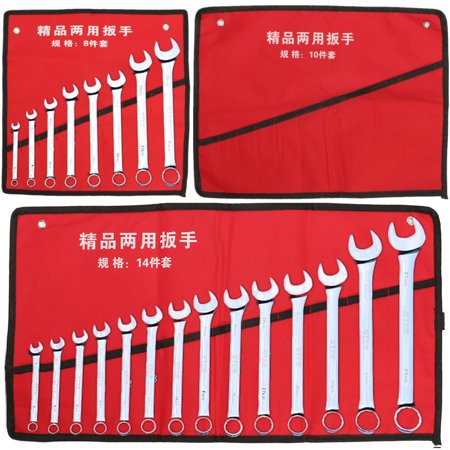 Pocket Tool Organizers - 8/10/14 Pocket Red Canvas Wrench Organizer Roll Up Spanner Tools Storage Bag Pocket Pouch