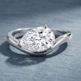thumbnail image 3 of Rosec Jewels IGI Certified Lab Grown Diamond East West Engagement Ring 2 Ct - E-VS1 Grade, 925 Sterling Silver, US 4.00, 3 of 8