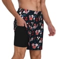 thumbnail image 2 of KLL Rose Flowers for Mens Swim Trunks Quick Dry Swim Shorts with Built-in Compression Liner Funny Swimwear Bathing Suits-3X-Large, 2 of 6