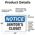 thumbnail image 2 of (2 Pack) Janitor's Closet OSHA Notice Sign 14 Inch X 10 Inch Vinyl Label Decal Sticker Weather Resistant, UV Protected for Workplace, Business, and Construction Site, Made in the USA, 2 of 7
