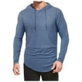thumbnail image 2 of Kureaily Men's Athletic Hooded Shirts Long Sleeve Workout Sport Hoodie Casual Running T Shirt Pullover Top, 2 of 6