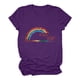 thumbnail image 1 of ICHUANYI Clearance Women's Casual Print Pullover Short Sleeve T-Shirt Tops Shirt(Purple, M) ICHUANYI WER2023081504085, 1 of 5
