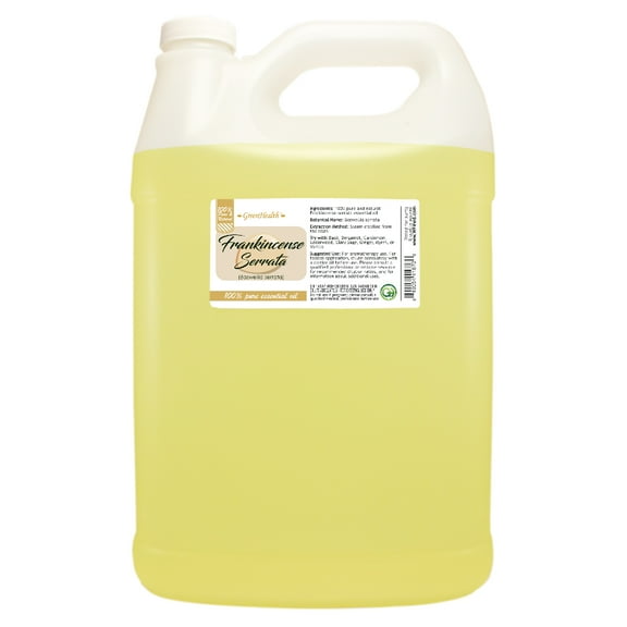GreenHealth Frankincense Serrata Essential Oil 1 Gallon Clear Plastic Jug with Cap