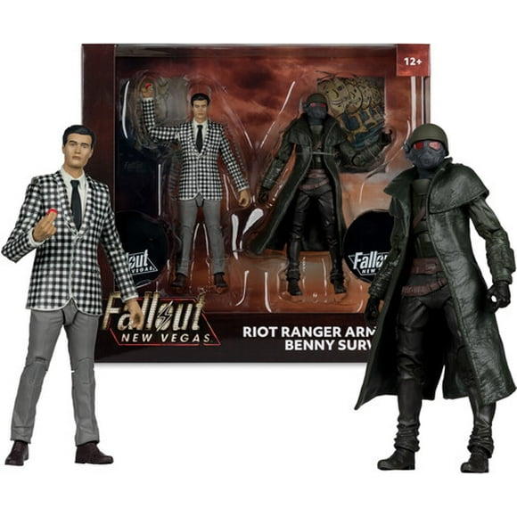 McFarlane Toys - Fallout : New Vegas - Armure Riot Ranger de 7 Pouces et Figurine d'Action Survivante Benny, Lot de 2