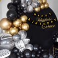 thumbnail image 5 of MMTX Black Gold Birthday Decoration Men, Black Gold Silver Agate Balloon Garland Kit with Banner, Black Gold Tassels Star Moon Foil Balloons for Men Women 30th 40th 50th Birthday Anniversary, 5 of 7