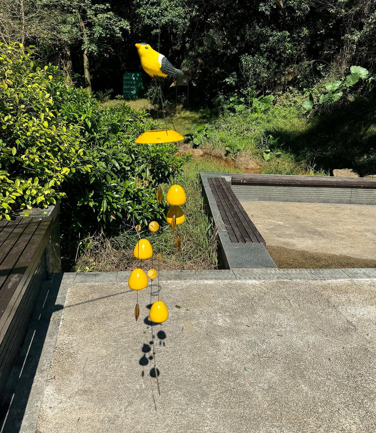 American Goldfinch Bird Wind Chimes with Bells, Large Unique Birds Chimes for Garden Backyard Church Hanging Decor, 40"