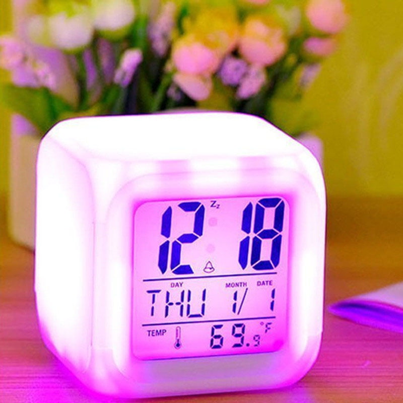 Charmander Squirtle Alarm Digital Clock Glowing LED Lights Bedroom Decor 