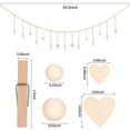 thumbnail image 2 of Cadena de cuentas de madera para decoración de pared, colgante con Clips y astillas de madera en forma de corazón, 1 ud., 2 of 4