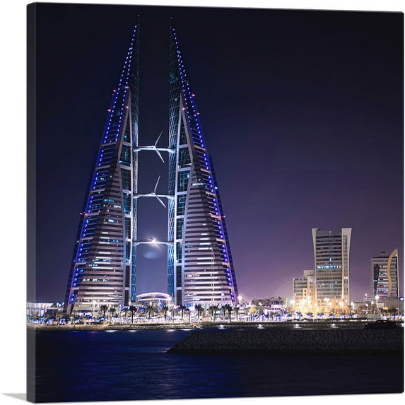 ARTCANVAS Bahrain World Trade Center Manama Canvas Art Print - Size: 12" x 12" (1.50" Deep)