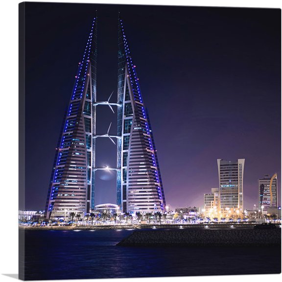ARTCANVAS Bahrain World Trade Center Manama Canvas Art Print - Size: 36" x 36" (1.50" Deep)