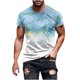 thumbnail image 1 of Mens Casual Pantalones Cortos Raya Impresión Suéter Fitness Deportes Camiseta, Poliéster Cuello Redondo Blusa para Al Aire Libre, Diario Y Primavera Verano Desgaste, 1 of 5