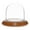 Oak Veneer Base, variant on Plymor 3" x 3" Glass Display Dome Cloche (Walnut Veneer Base)
