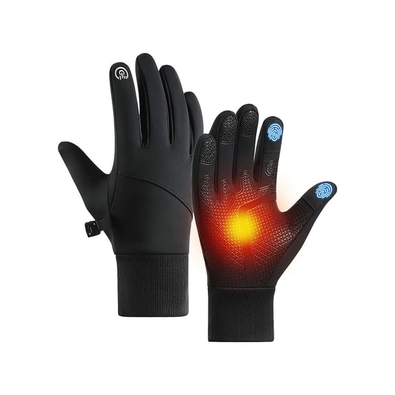 Spencer Mens Winter Thermal Gloves Touch Screen Glove Water Resistant Windproof Warm for Driving Cycling Running (Black M)