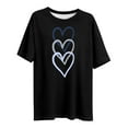 thumbnail image 5 of Elvqul Women Casual Tops V-Neck Black Ladies Blouses And Tops Lace Loose Solid Short Sleeve Tops, 5 of 5
