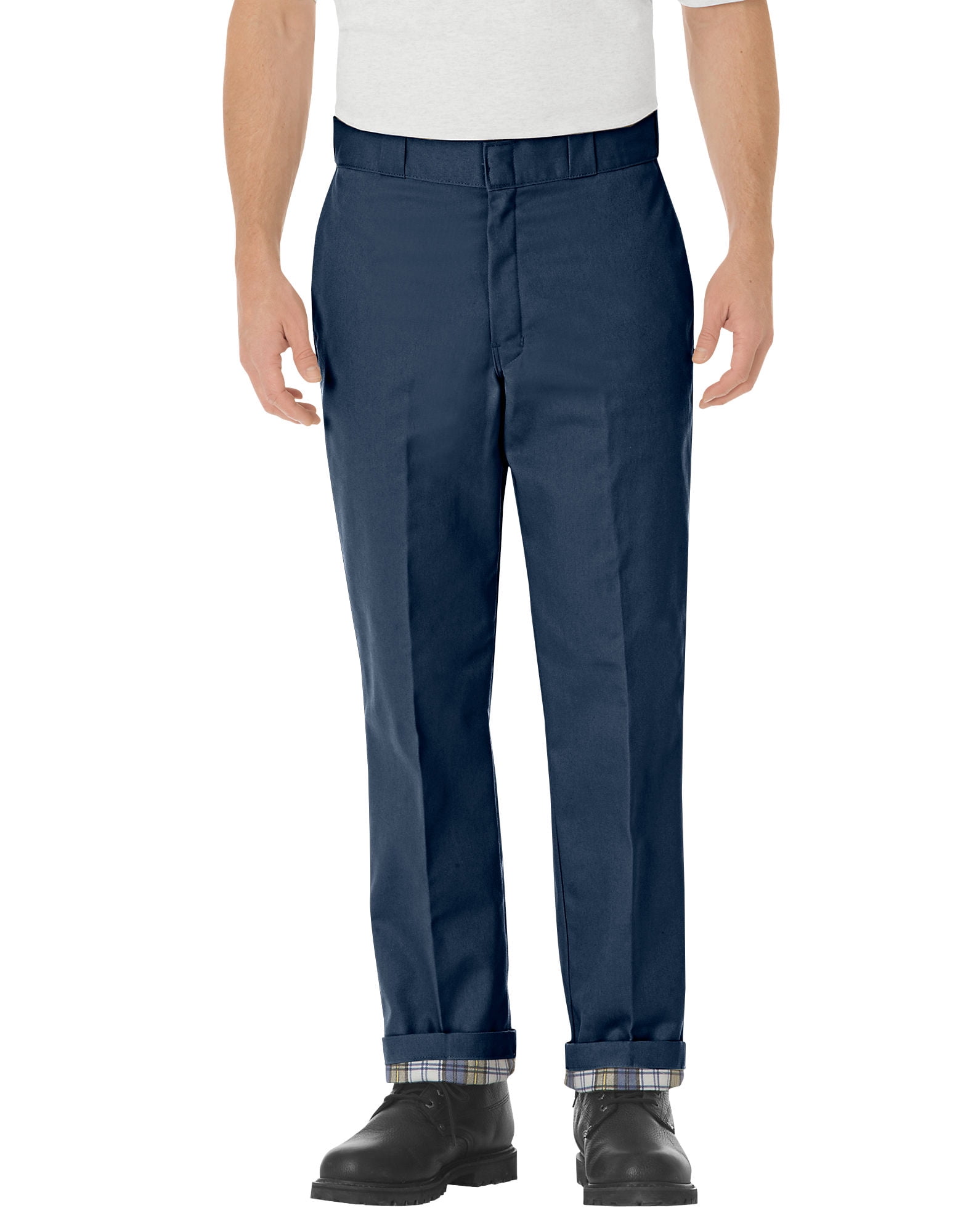 Dickies Mens Relaxed Fit Flannel Lined Work Pants, 42W x 32L, Navy ...