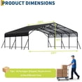 thumbnail image 2 of 20x20x9FT Oversized Metal Carport, Heavy Duty Steel Garage for Car Boat Tractor, All-Weather Protection, 2 of 8