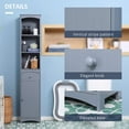 thumbnail image 4 of FASCK  Bathroom Storage Cabinet, Free Standing Bathroom Storage Unit, Tall Linen Tower with 3-Tier Shelves and Drawer, Grey, 4 of 9