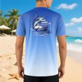thumbnail image 2 of FINALGANG Mens Casual Print Gradient T Shirt Short Sleeve Crewneck Quick Dry Performance Athletic Tee For Beach Summer Fishing Sky Blue S, 2 of 3