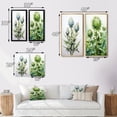 thumbnail image 4 of Designart "Green Thistle Majestic Thistle Painting II" Thistle Framed Wall Art Set Of 2 - Green Floral Framed Canvas Set For Living Room Decor, 4 of 7