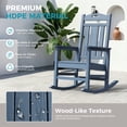 thumbnail image 6 of Oversized HDPE Outdoor Rocking Chair, All-Weather High Back Porch Rocker, Navy, 6 of 7
