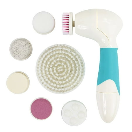 2in 1 Cleanser - EZGO 7 in 1 Multifunction Electric Electronic Beauty Face Facial Cleansing Cleanser Spin Brush and Massager Scrubber Exfoliator Machine Cleaning System Multifunction(Blue)