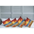 thumbnail image 2 of Ambesonne Summer Throw Pillow Cover 4 Pack, Cartoon Ocean Beach Palm, 20", Red Yellow Blue, 2 of 5
