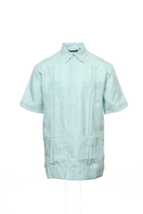 Aqua Variegated Camp Shirt , Size Small