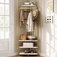 thumbnail image 4 of Modern Corner Hall Tree - Freestanding Coat Rack with 12 Hooks, 3-Tier Shelves & Shoe Bench, Heavy Duty Entryway Storage, 4 of 8