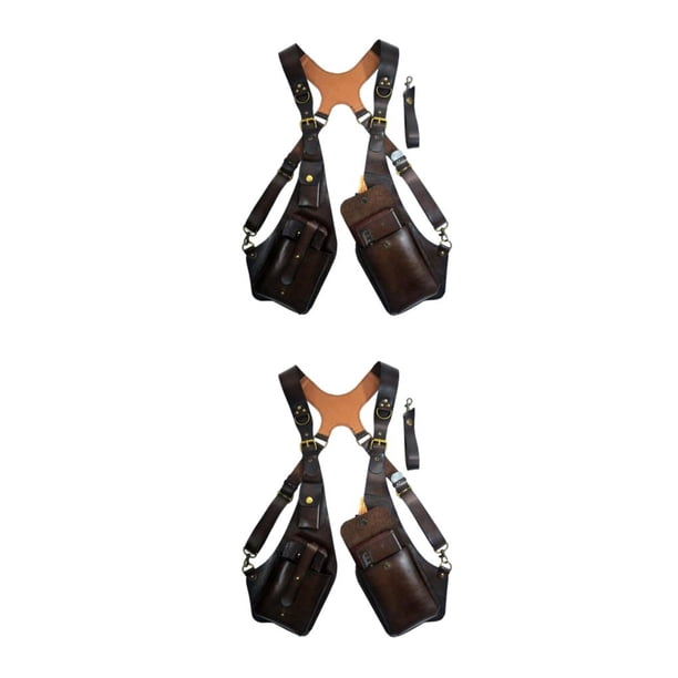 Cateissary Bolsa práctica y práctica con funda, correa ajustable, función antirrobo, bolsas con funda para hombro, marrón oscuro marron oscuro 2Conjunto