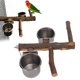 thumbnail image 3 of Percha De Madera Para Pájaros Con Tazas De Alimentación Para Pájaros, Alimentación De Loros Y Pájaros, Tazas Dobles, Cuencos De Agua Para Alimentos De Acero Inoxidable, 3 of 7