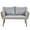 Gray, variant on Dextrus Patio Sofa and Loveseat, Boho All-Weather Wicker Rattan Conversation Chairs with Cushions & Lumbar Pillows - Gray