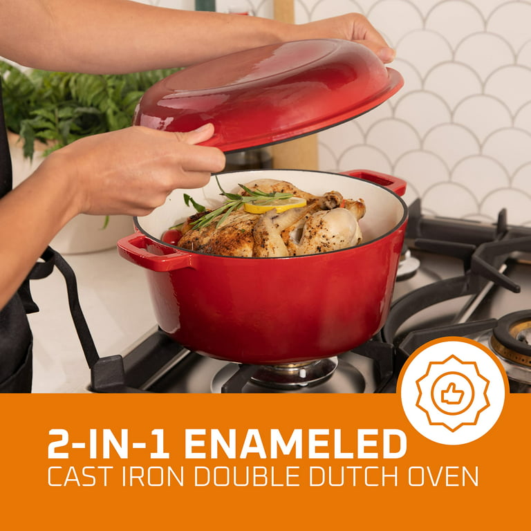 5 1/2 quart enameled cast iron Dutch oven Blue FOOD NETWORK