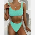 thumbnail image 4 of Swimsuits for Women,Women's Bikini Solid Set Swimsuit Two Piece Filled Soild Swimwear Beachwear Green M(M), 4 of 9