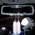 thumbnail image 2 of LingStar Bling Rear View Mirror, Car Rear View Mirror with Crystal Diamond Bling RhinestonesTelescopic Buckle Design Bling Car Rearview Mirror Car Interior Trim, 2 of 9